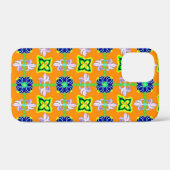Coques Case-Mate iPhone Lys et marguerites rétro sur jaune (Verso (horizontal))