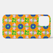 Coques Case-Mate iPhone Lys et marguerites rétro sur jaune (Verso (horizontal))