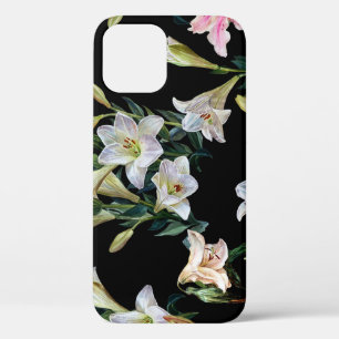 Case-Mate iPhone Case Lys floraux : peinture arrière - plan noire