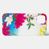 Coques Case-Mate iPhone Lys japonais - magenta, bleu jaune (Verso (horizontal))