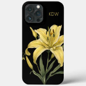 Coques Case-Mate iPhone Lys jaunes délicats Monogramme (Verso)