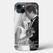 Coques Case-Mate iPhone M. et Mme Calligraphy Script Photo personnalisée (Verso)