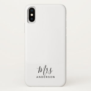 Etui iPhone Case-Mate M. et Mme.  Script moderne noir et blanc