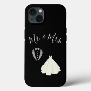 Case-Mate iPhone Case M. Mme Noir Blanc Mariage