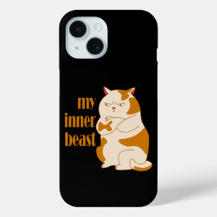 Coque Pour iPhone 15 Ma bête intérieure fainéante citation de motivatio
