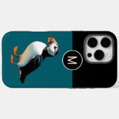Coques Case-Mate iPhone Macareux Atlantique Faune Côtière Oiseau Monogramm (Verso (horizontal))