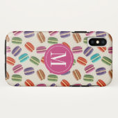 Coques Case-Mate iPhone Macaron Cookies Cute Custom Monogramme Initial (Dos (Horizontal))