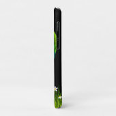 Coques Case-Mate iPhone Macaw & Fleurs blanches tropicales sur noir (Dos/Gauche)