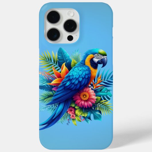 Coques Case-Mate iPhone Macaw tropicale bleue et colorée (Verso)