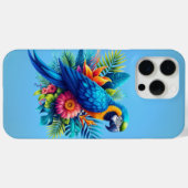 Coques Case-Mate iPhone Macaw tropicale bleue et colorée (Verso (horizontal))