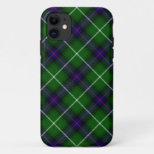 Coques Case-Mate iPhone MacDonald tartan bleu vert plaid (Dos)