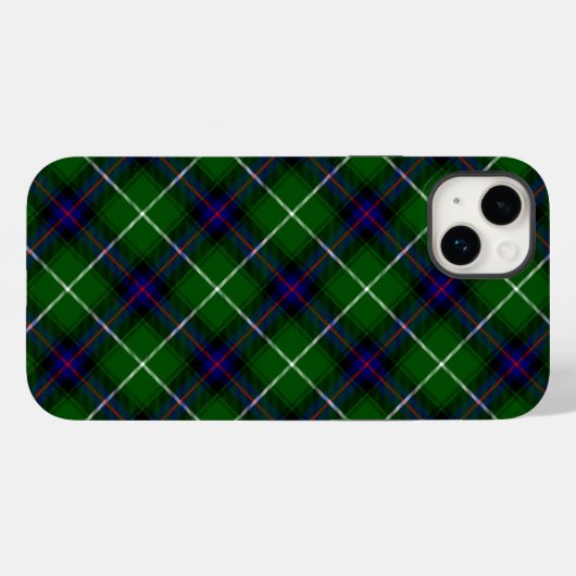 Coques Case-Mate iPhone MacDonald tartan bleu vert plaid (Verso (horizontal))