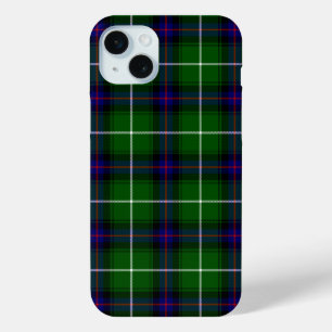 Coque iPhone 15 Mini MacDonald tartan bleu vert plaid