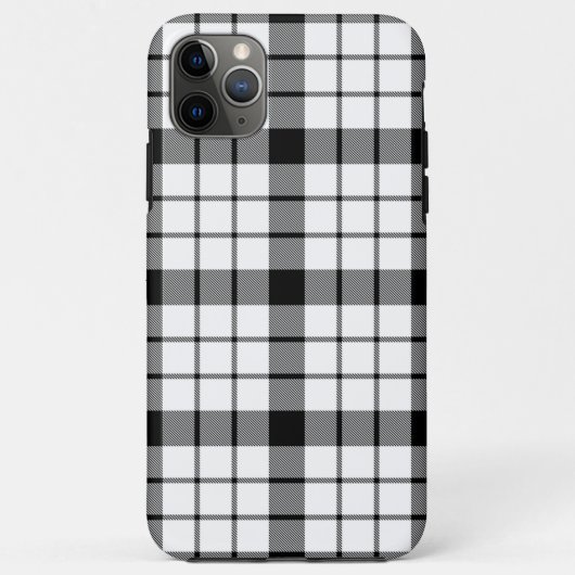Coques Case-Mate iPhone MacFarlane tartan noir blanc plaid (Dos)