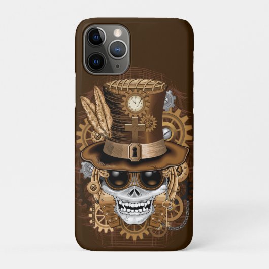 Coques Case-Mate iPhone Machine rétro Voodoo à vapeur crâne (Dos)
