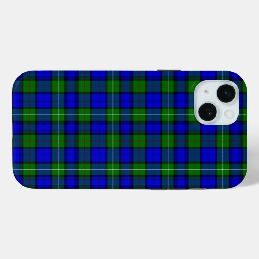 Coques Case-Mate iPhone MacKenzie tartan bleu vert plaid (Verso (horizontal))