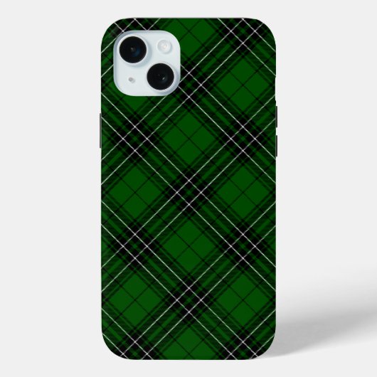Coques Case-Mate iPhone MacLean Tartan vert et noir plaid (Verso)