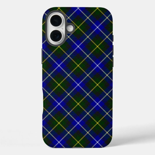 Coques Case-Mate iPhone Macneil de Barra tartan bleu vert plaid (Verso)