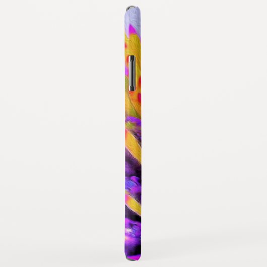 Coques Case-Mate iPhone Macro Abstrait à chaud rose et jaune (Dos/Droite)