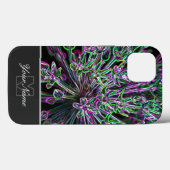 Coques Case-Mate iPhone Macro fleur néon-pop-art avec Monogramme ! Coque-M (Verso (horizontal))