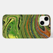 Coques Case-Mate iPhone Mad Love 3 Écran Abstrait à rayures vertes (Verso (horizontal))