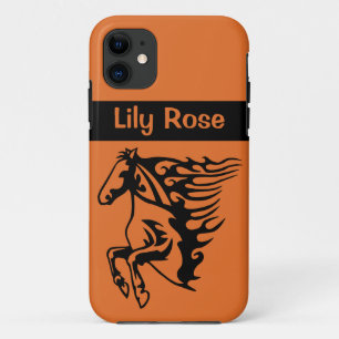 Case-Mate iPhone Case Madagascar Orange Pony Horse Bronco Steed Lineart