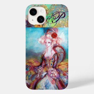 COQUE POUR iPhone 14 MADAME POMPADOUR ÉLÉGANT MONOGRAMME MODE BEAUTÉ
