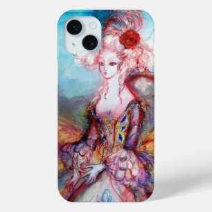 Coque iPhone 15 Mini MADAME POMPADOUR, Élégante mode beauté