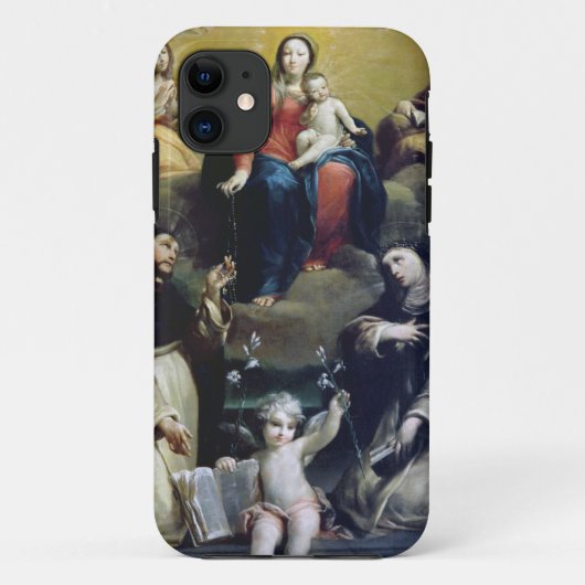 Coques Case-Mate iPhone Madonna du chapelet avec solides solubles (Dos)