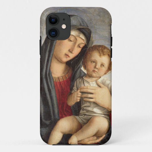 Coques Case-Mate iPhone Madonna et enfant (huile sur le panneau) 2 (Dos)