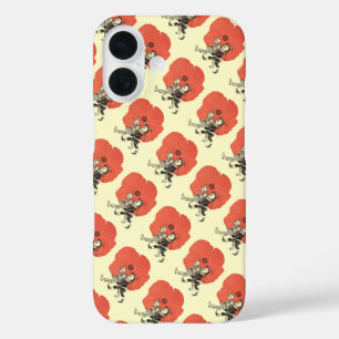 Coques iPhone 16 Mage de l'âge d'or Oz, Dorothy avec des fleurs de