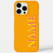 Coques Case-Mate iPhone Magenta 3D jaune Nom moderne | Cool tendance Orang (Verso)