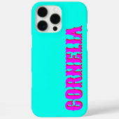 Coques Case-Mate iPhone Magenta 3D Rouge Nom moderne | Turquoise drôle (Verso)