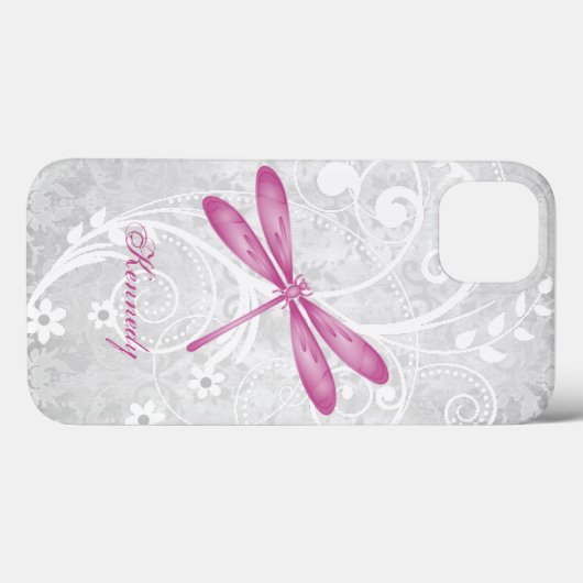 Coques Case-Mate iPhone Magenta Dragonfly personnalisée (Verso (horizontal))