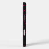 Coques Case-Mate iPhone Magenta Line Art sur le noir (Verso / Droite)