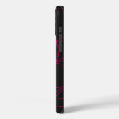 Coques Case-Mate iPhone Magenta Line Art sur le noir (Verso / Gauche)