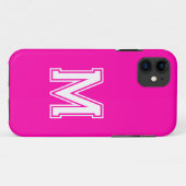 Coques Case-Mate iPhone Magenta Madness Couleur solide | Monogramme minima (Dos (Horizontal))