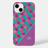 Coques Case-Mate iPhone Magenta rose et Turquoise échelle de sirène avec i (Verso)