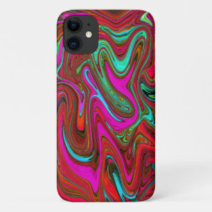 Case-Mate iPhone Case Magenta, Rouge et Bleu Rétro Groovy Art Abstrait
