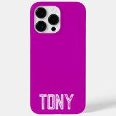 Coques Case-Mate iPhone Magenta solide Nom personnalisé Monogramme (Verso)