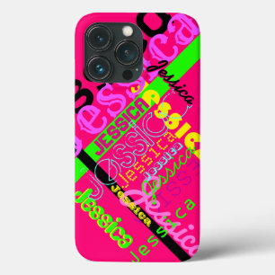Case-Mate iPhone Case Magenta vif inspiré des années 80 et 90 ANY NAME