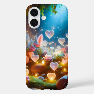 Coques iPhone 16 Magical Glowing Flowers Heart Garden
