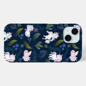 Coques Case-Mate iPhone Magical Unicorn Night Forest Seamless Pattern (Verso (horizontal))