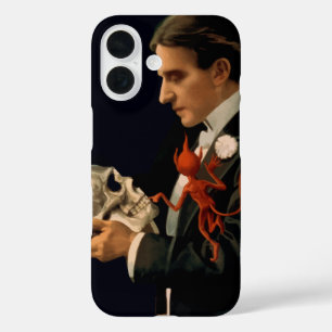 Coques iPhone 16 Magicien vintage, Thurston tenant un crâne humain