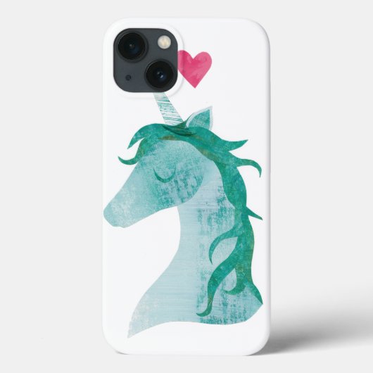 Coques Case-Mate iPhone Magie bleue de licorne avec le coeur (Verso)