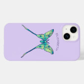 Coques Case-Mate iPhone Magie Moon Moth - Papillon pourpre Art (Verso (horizontal))