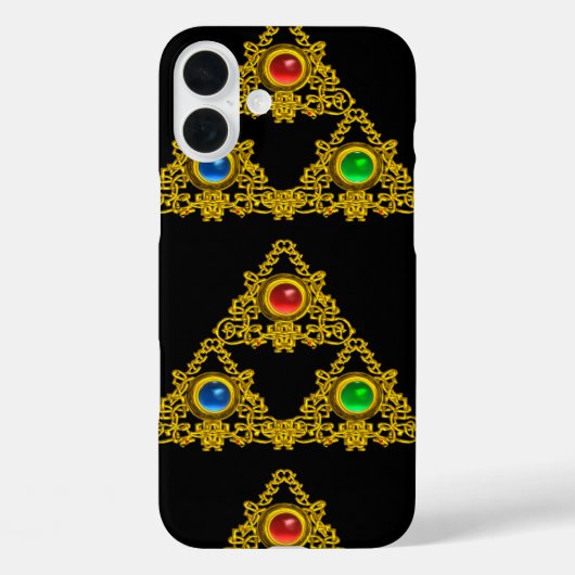 COQUES Case-Mate iPhone MAGIQUE ELFIQUE TALISMAN, TRIANGLE D'OR NOIR, STON (Verso)