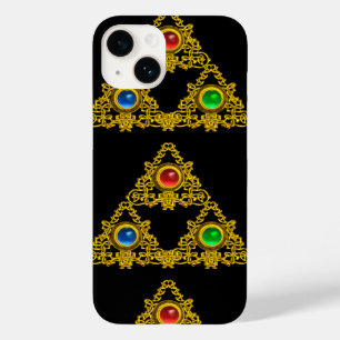 COQUES POUR iPhone MAGIQUE ELFIQUE TALISMAN, TRIANGLE D'OR NOIR, STON