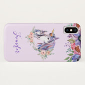 Coques Case-Mate iPhone Magique Unicorne maman & bébé aquarelle (Dos (Horizontal))