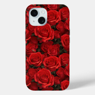 Coque Pour iPhone 15 Magnifique Boîtier de téléphone Red Roses